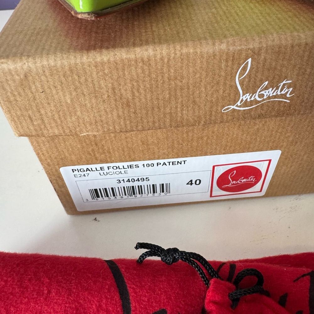 Christian Louboutin Lime Green Pigalle follies 100 Stiletto Heels - Picture 6 of 16